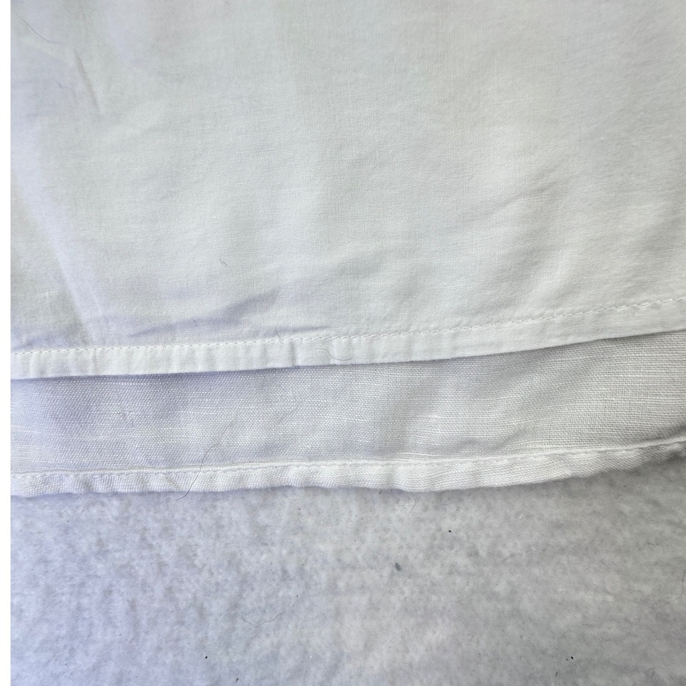 J.Crew Tank Blouse Womens 8 White Blue Floral Embroidered Linen Cotton Peasant - Picture 4 of 9